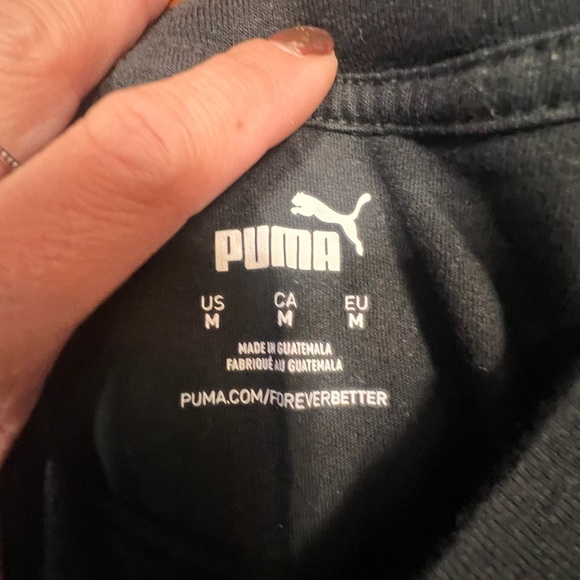 Puma Shirt Youth Size M Black Teal Tee Short Sleeve Kids Graphic Boys Kid - Picture 3 of 11